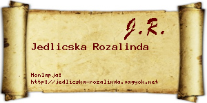 Jedlicska Rozalinda névjegykártya